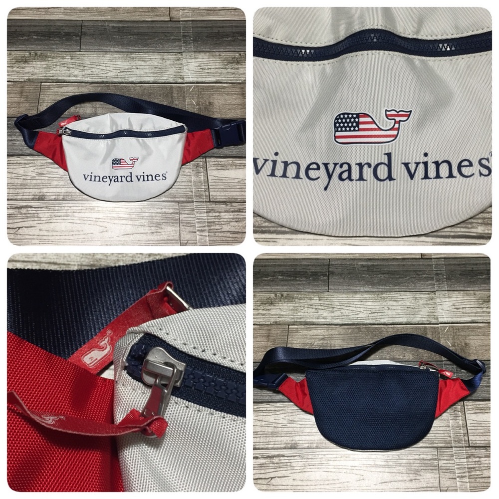 Vineyard Vines For Target Fanny Pack Waist Bag Red White Blue Flag Whale USA